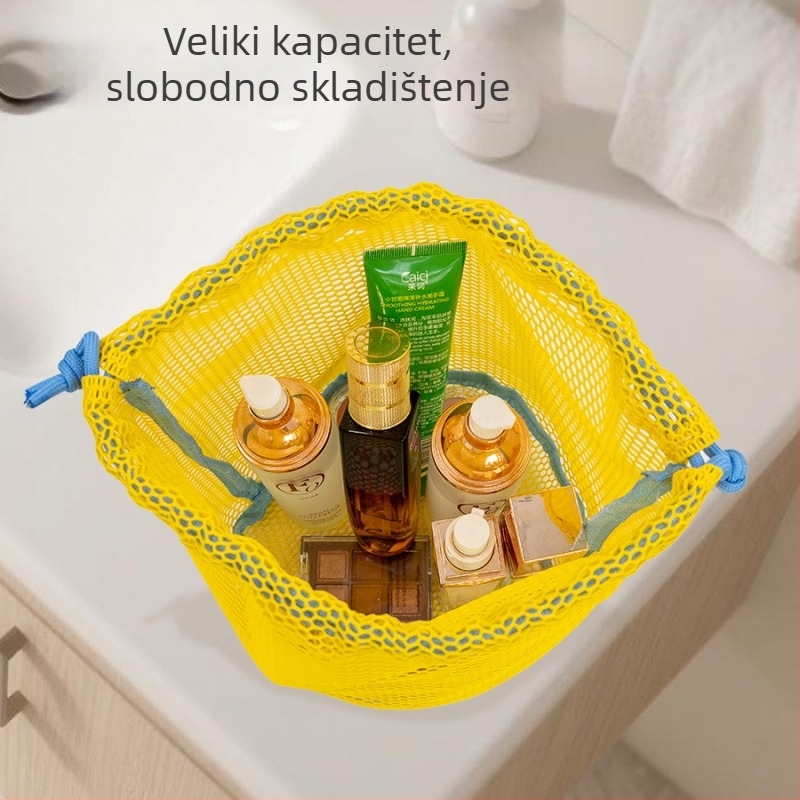 Torba za skladištenje s vrpcom, mrežasta, kubnog oblika, poliester, višestruka namjena za putovanja