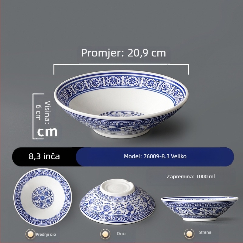 Melamin zdjela za juhu s cvjetnim uzorkom, okruglog oblika, nije prikladna za mikrovalnu, s tiskom logotipa i mogućnostima prilagodbe