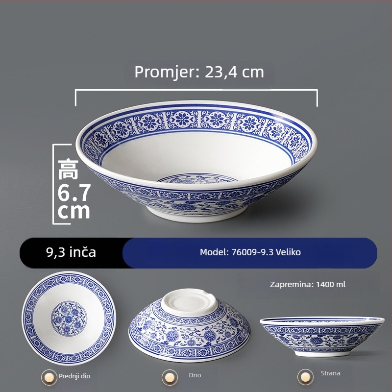 Melamin zdjela za juhu s cvjetnim uzorkom, okruglog oblika, nije prikladna za mikrovalnu, s tiskom logotipa i mogućnostima prilagodbe