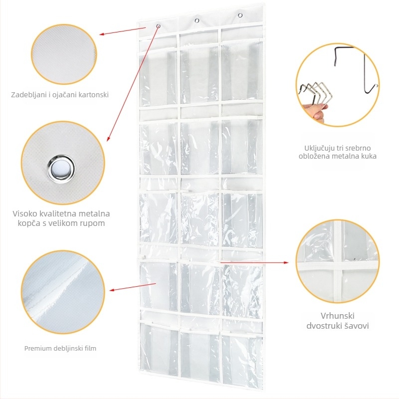 Vješena torbica za pohranu s 15 pretinaca, netkani materijal, zidna ili na vrata, višenamjenska