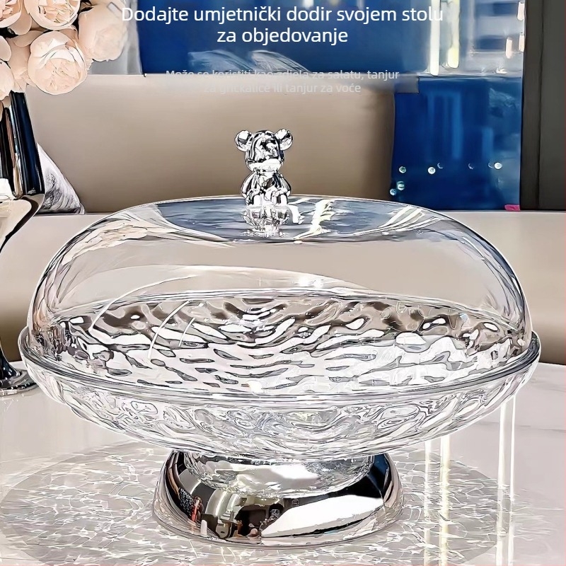 Guan Yu pladanj za voće za dnevni boravak – odvodni pladanj, stil laganog luksuza retro, plastika, prvoklasna kvaliteta