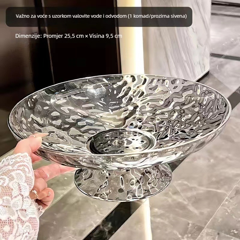 Guan Yu pladanj za voće za dnevni boravak – odvodni pladanj, stil laganog luksuza retro, plastika, prvoklasna kvaliteta