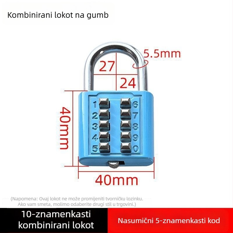 Brava s kodom za prtljagu, ormariće, ladice i ruksake