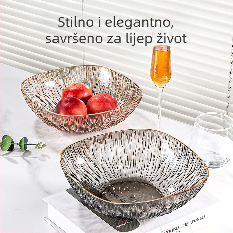 Plastični tanjur za voće u modernom minimalističkom stilu, jednobojna površina, lansiran 2024