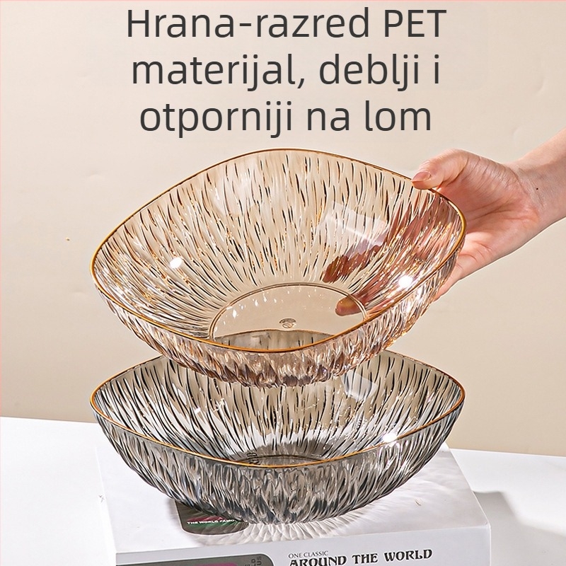 Plastični tanjur za voće u modernom minimalističkom stilu, jednobojna površina, lansiran 2024