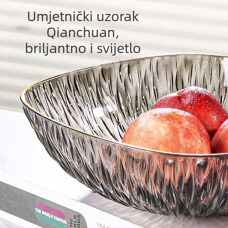 Plastični tanjur za voće u modernom minimalističkom stilu, jednobojna površina, lansiran 2024