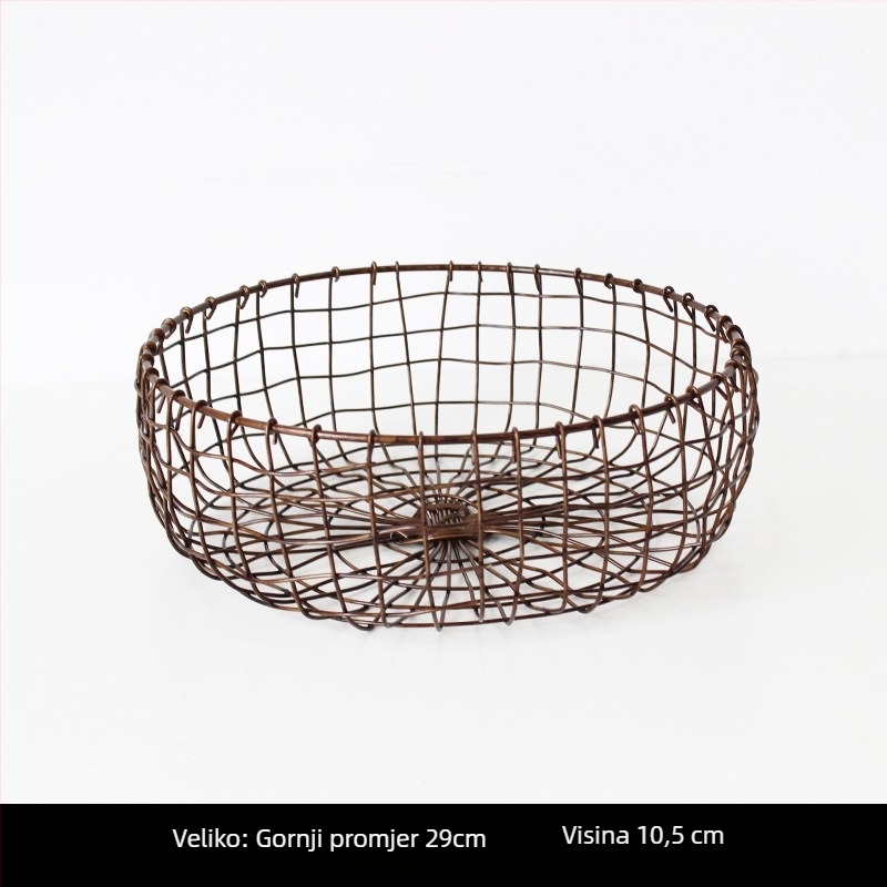 Košara za pohranu od željezne žice, ručno pletena, japanskog stila, model 1518005, za voće i sitnice
