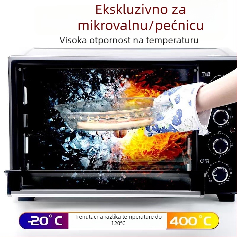 Okrugla ploča od visokorazinskog borosilikatnog stakla, otporna na toplinu, za mikrovalnu pećnicu, s mogućnošću otiska logotipa i prilagođavanja