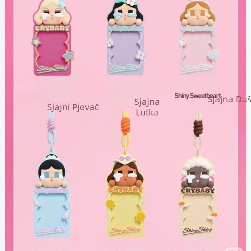 Držač kartice kampusa i studentske kartice s dizajnom Bubble Mart Crybaby | Silikon zaštita za kartice, otpornost na pad, japansko-korejski stil, sve-u-jednom obliku