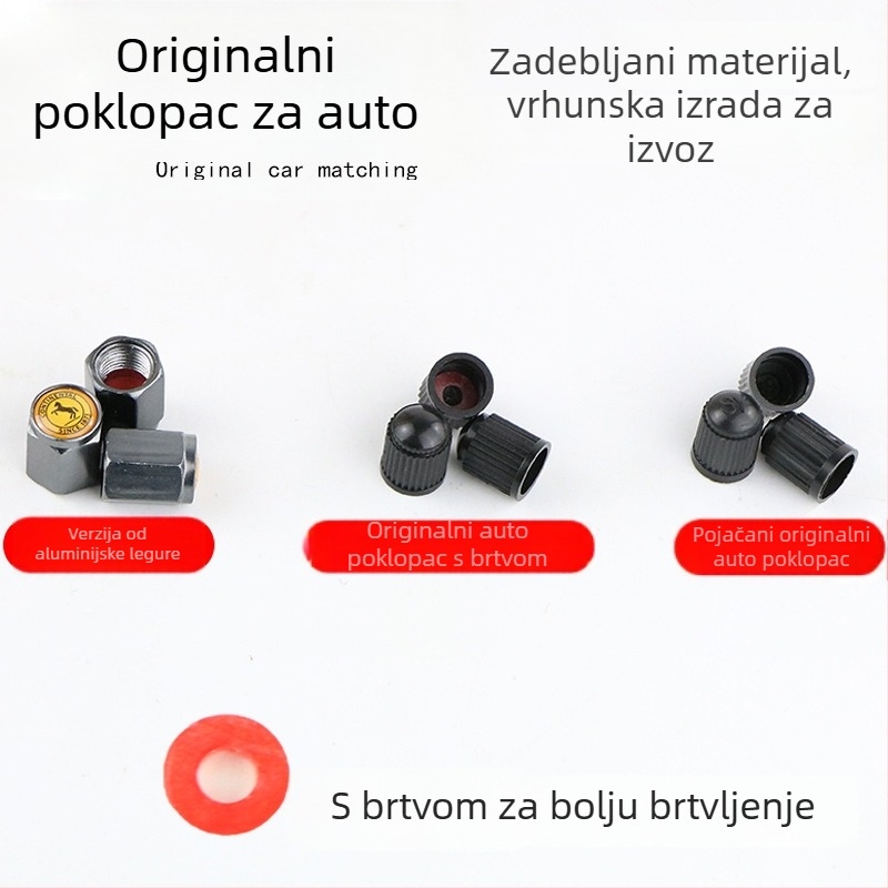 Plastična kapica ventila pneu s brtvnim prstenom, debelog dizajna, univerzalno za automobil, motocikl i električno vozilo