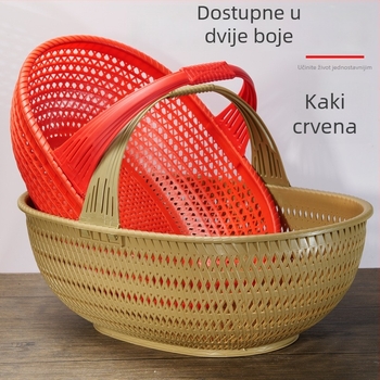Plastična košara za voće i povrće s dizajnom nalik bambusu, prijenosna košara za branje voća, povrća i jaja, novi kineski stil