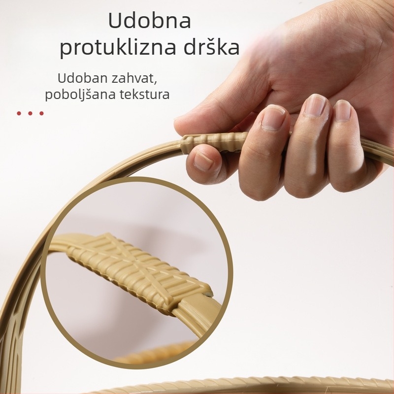 Plastična košara za voće i povrće s dizajnom nalik bambusu, prijenosna košara za branje voća, povrća i jaja, novi kineski stil