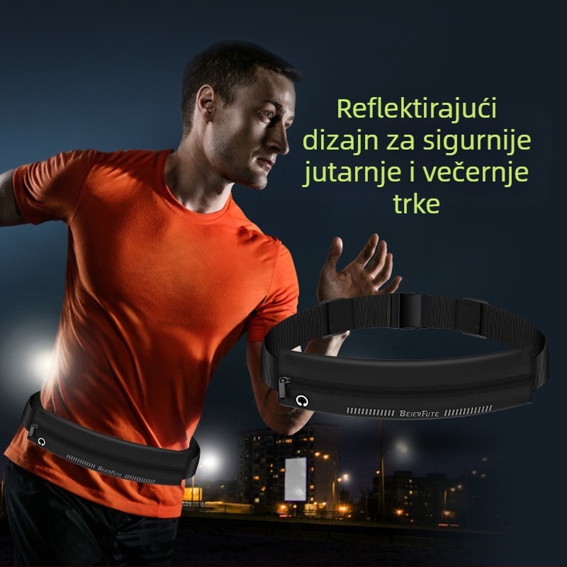 Belfort Sportska torba oko struka — Cotton Nylon, ultra tanka, prozračna, vodootporna, s tiskanim logom