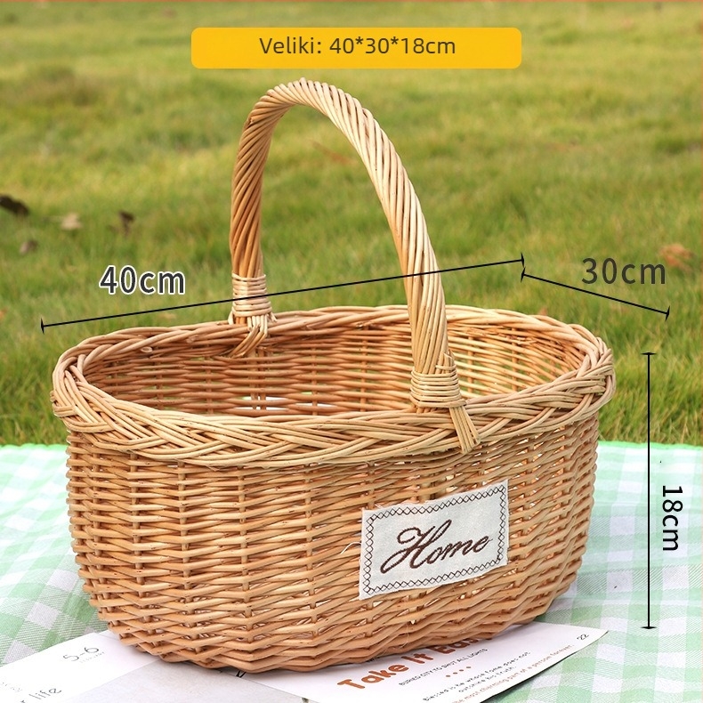 Ovalna košara za pohranu od ratana | Materijal: pleteni ratan | Marke: Jiahe craftsmanship | Podrijetlo: Linyi | Stil: moderni minimalistički