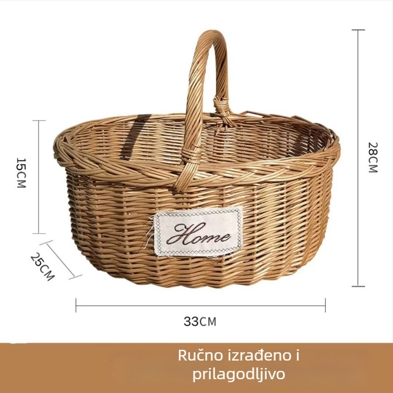 Ovalna košara za pohranu od ratana | Materijal: pleteni ratan | Marke: Jiahe craftsmanship | Podrijetlo: Linyi | Stil: moderni minimalistički