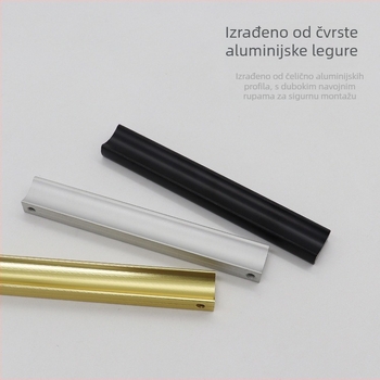 Drška od aluminijske legure za vrata ormara, moderni minimalistički dizajn, duga ručka u obliku trake, za vrata, ormariće i ladice