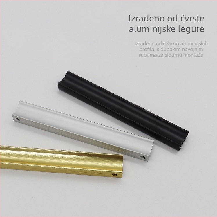 Drška od aluminijske legure za vrata ormara, moderni minimalistički dizajn, duga ručka u obliku trake, za vrata, ormariće i ladice