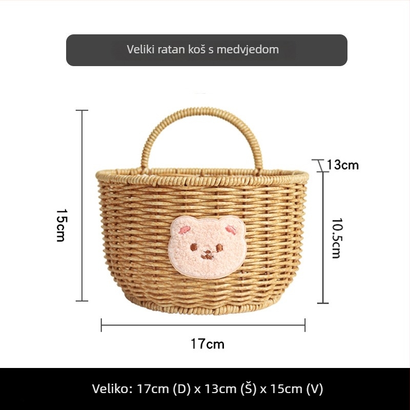Zidni koš za skladištenje s motivom đumbira i češnjaka, PP materijal, japanski stil, model 1422027, za voće