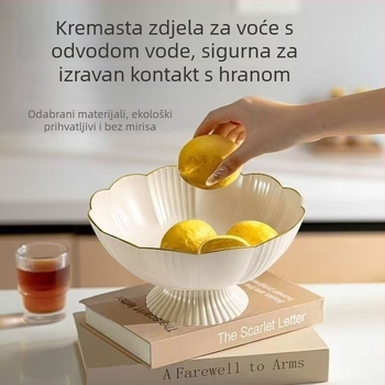 Plastični pladanj za voće s visokim nogama, Yuechen Premium, svijetao luksuzni stil, retro stil