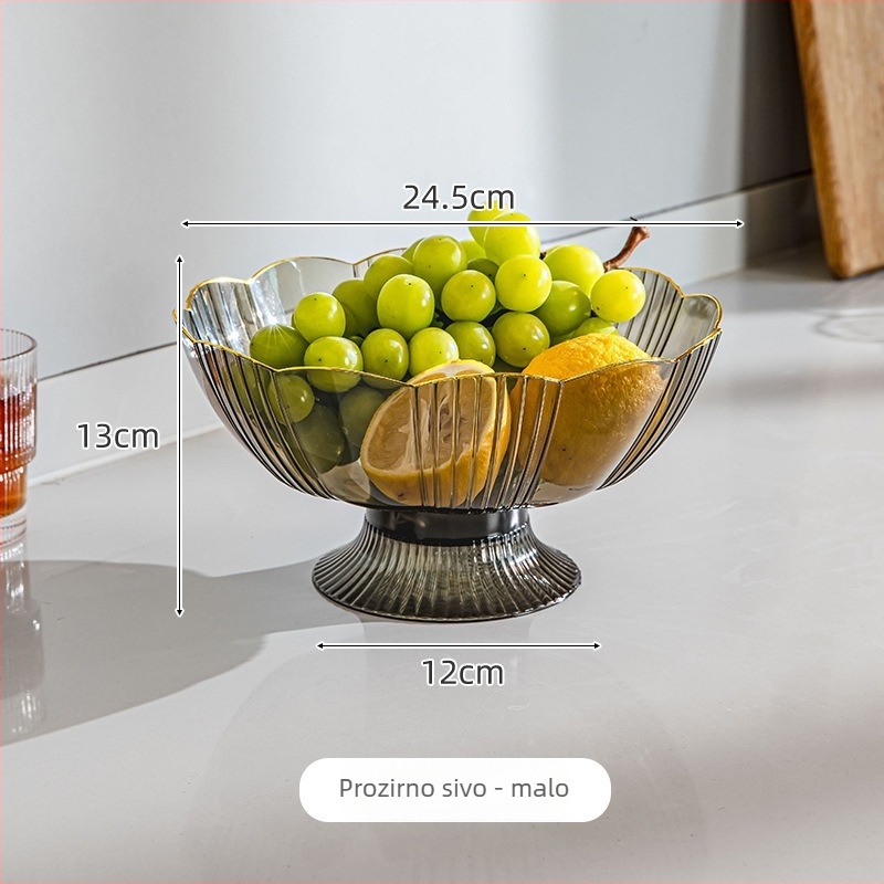 Plastični pladanj za voće s visokim nogama, Yuechen Premium, svijetao luksuzni stil, retro stil