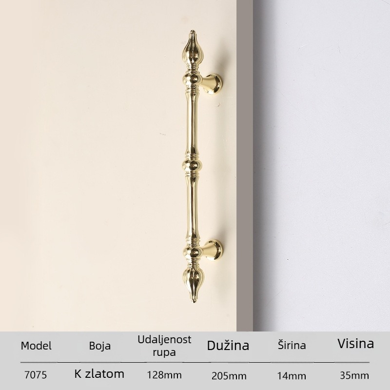 Drška za ormar, čvrsta cinkova legura, lijevana, model 7075, marka Fandilo
