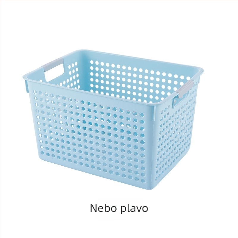 Plastična košara za pohranu, pravokutnog oblika, za stolni prostor, s prozračnim dizajnom, za igračke, grickalice i sitne predmete