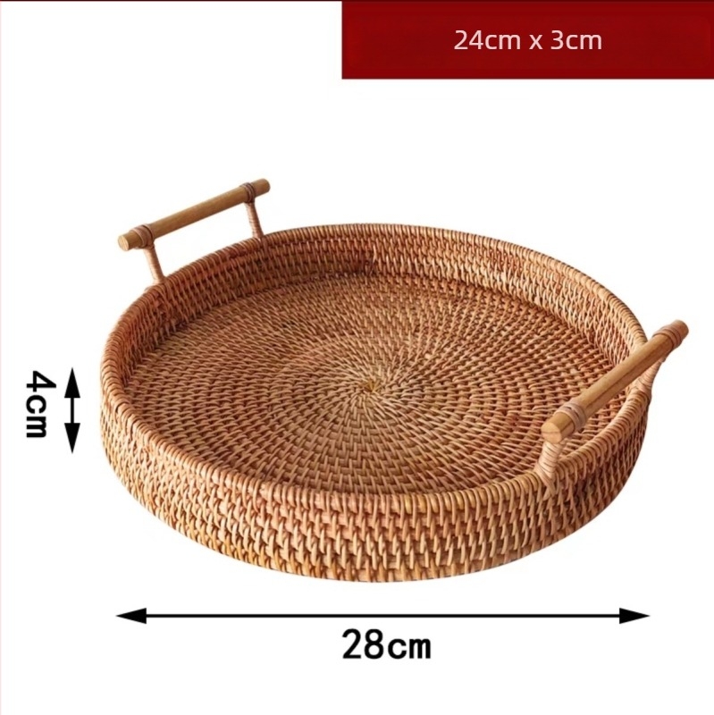 Pleteni koš za pohranu, ručno pletena košara u europskom stilu za voće i povrće (materijal: Vine; kategorija: košara za voće i povrće; stil: New Chinese style; pakiranje: 1 kom)