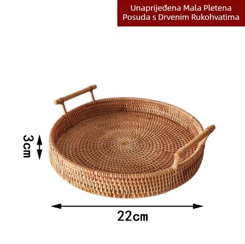 Pleteni koš za pohranu, ručno pletena košara u europskom stilu za voće i povrće (materijal: Vine; kategorija: košara za voće i povrće; stil: New Chinese style; pakiranje: 1 kom)