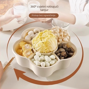Mi hao Posuda za hot pot s odjeljcima, okretna, s odvodom – plastična