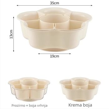 Mi hao Posuda za hot pot s odjeljcima, okretna, s odvodom – plastična