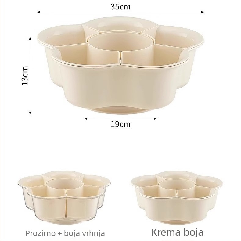 Mi hao Posuda za hot pot s odjeljcima, okretna, s odvodom – plastična