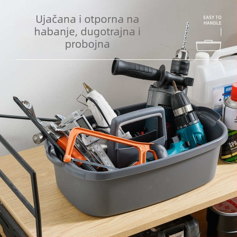 Jinhuida Prijenosni koš za pohranu, plastični, za alate i kupaonske potrepštine, minimalistički stil, model 7332