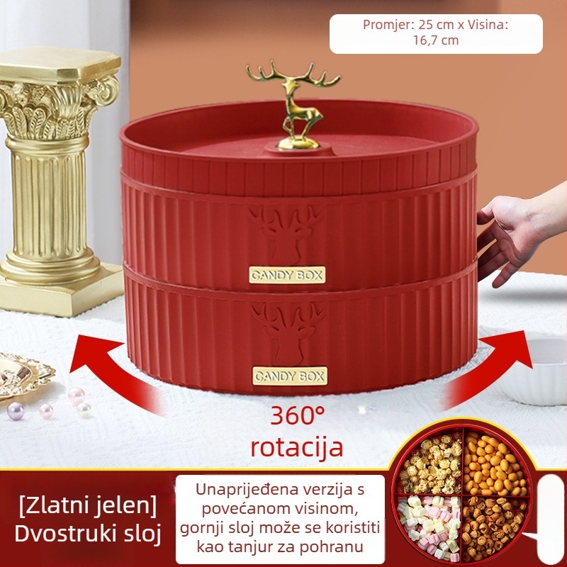 Plastični rotirajući pladanj za voće s poklopcem i dijeličem, dvostruki ili trostruki sloj — Yimai House