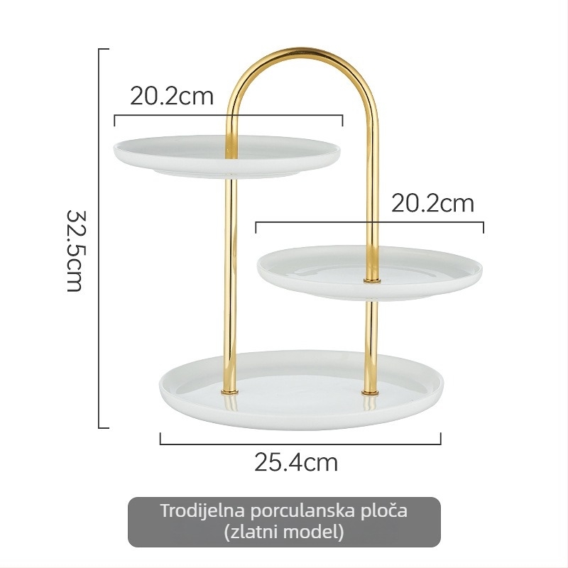 Porcelanski stalak za izlaganje desertnih jela za stolom, Wanlian Ceramics, premium kvaliteta, lagani luksuzni stil, jednostavan stil