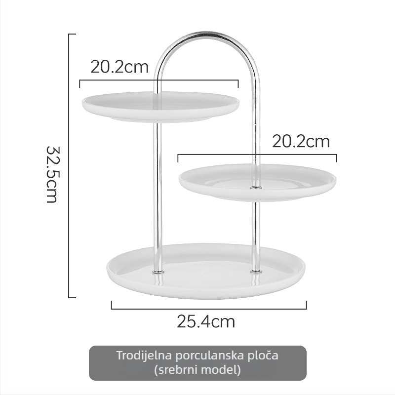 Porcelanski stalak za izlaganje desertnih jela za stolom, Wanlian Ceramics, premium kvaliteta, lagani luksuzni stil, jednostavan stil