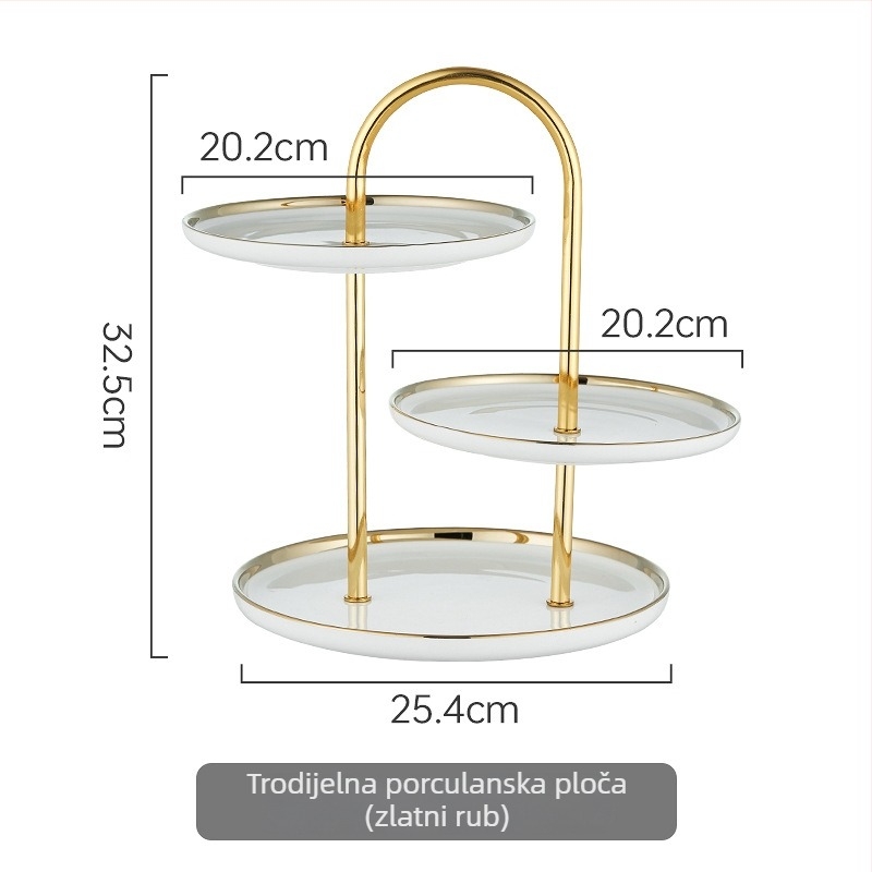 Porcelanski stalak za izlaganje desertnih jela za stolom, Wanlian Ceramics, premium kvaliteta, lagani luksuzni stil, jednostavan stil