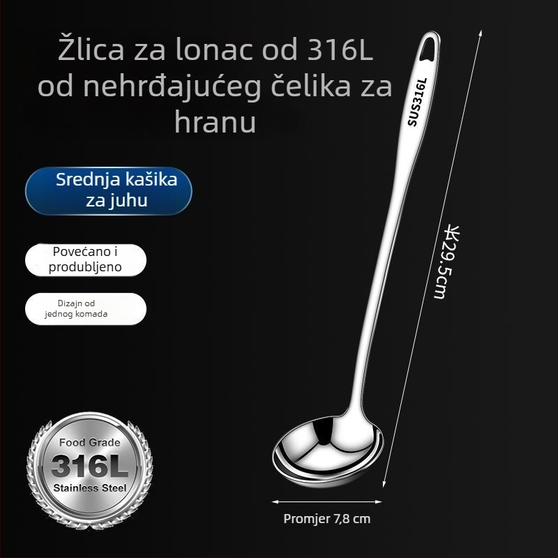Set dugih žlica za juhu od nehrđajućeg čelika s odvajačem ulja za vrući lonac