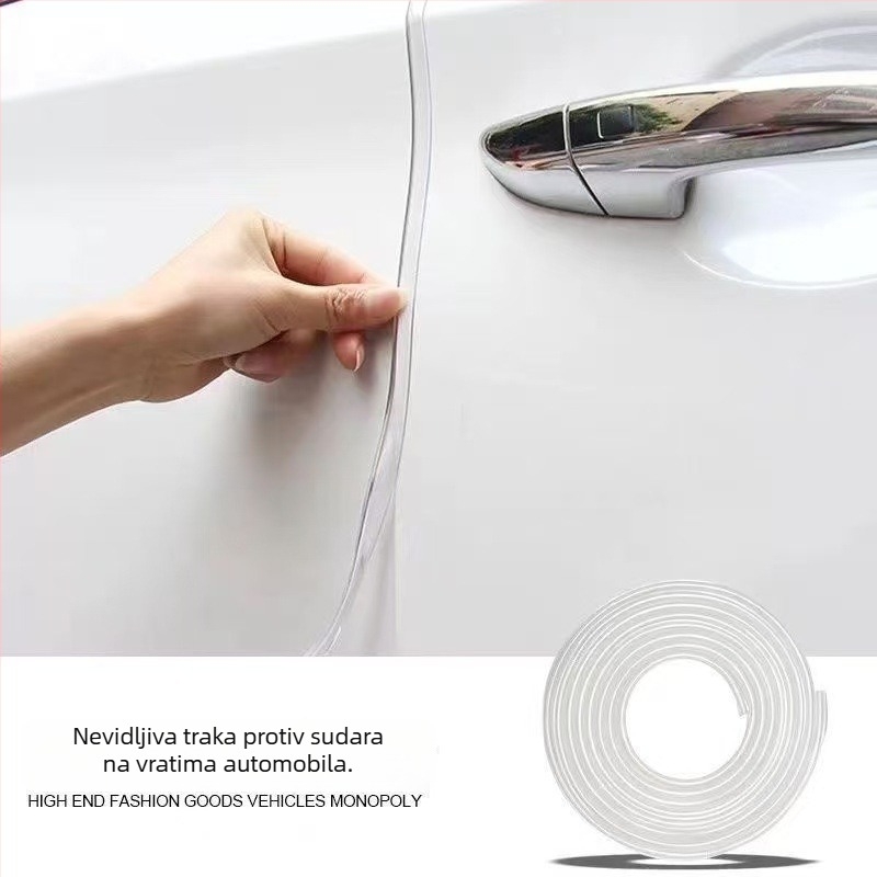 Auto vrata zaštitna traka – nevidljiva prozirna zaštitna naljepnica za rub vrata, PVC, elektroplatinirana sjajna površina, 5m/10m