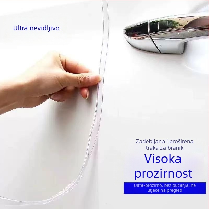 Auto vrata zaštitna traka – nevidljiva prozirna zaštitna naljepnica za rub vrata, PVC, elektroplatinirana sjajna površina, 5m/10m