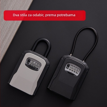 Metalna kutija za ključe s lozinkom, Model 906l-2, debljina šipke zaključavanja 7 mm, razmak šipki 40 mm, otključavanje lozinkom, moderni minimalistički dizajn, pogodna za drvena, staklena i aluminijska vrata