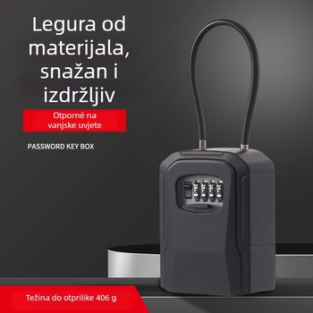Metalna kutija za ključe s lozinkom, Model 906l-2, debljina šipke zaključavanja 7 mm, razmak šipki 40 mm, otključavanje lozinkom, moderni minimalistički dizajn, pogodna za drvena, staklena i aluminijska vrata