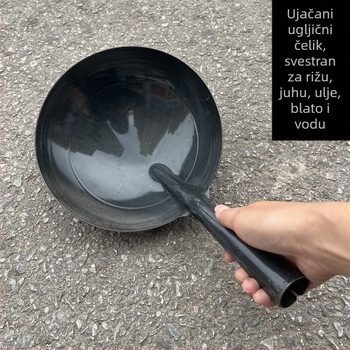 Željezna kuhača za kuhanje; drška od željeza; visoka toplinska otpornost; prilagodljivo obrađivanje; moderni minimalistički stil
