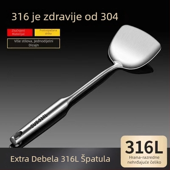Set žlica i spatula od nehrđajućeg čelika, monolitna konstrukcija, zaštita od opeklina, neprijanjajući kuhinjski alat