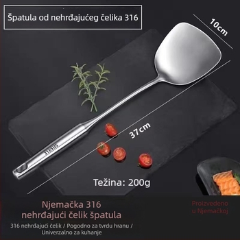 Set žlica i spatula od nehrđajućeg čelika, monolitna konstrukcija, zaštita od opeklina, neprijanjajući kuhinjski alat