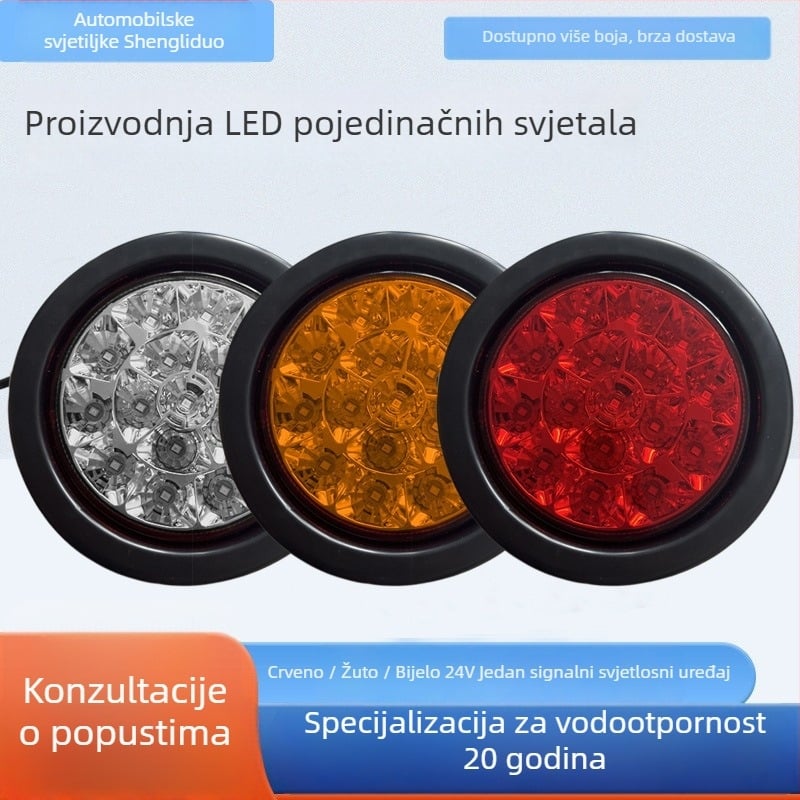 LED stražnja svjetiljka za CIMC poluprikolicu, vodootporna kružna LED svjetlost, 24V