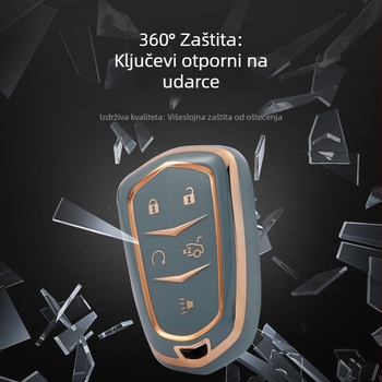 TPU kućište ključa Cadillac za CT5, XT5, CT4, XT4, CT6, XT6, XTS, ATSL – jednostavan stil, vakuumski premaz
