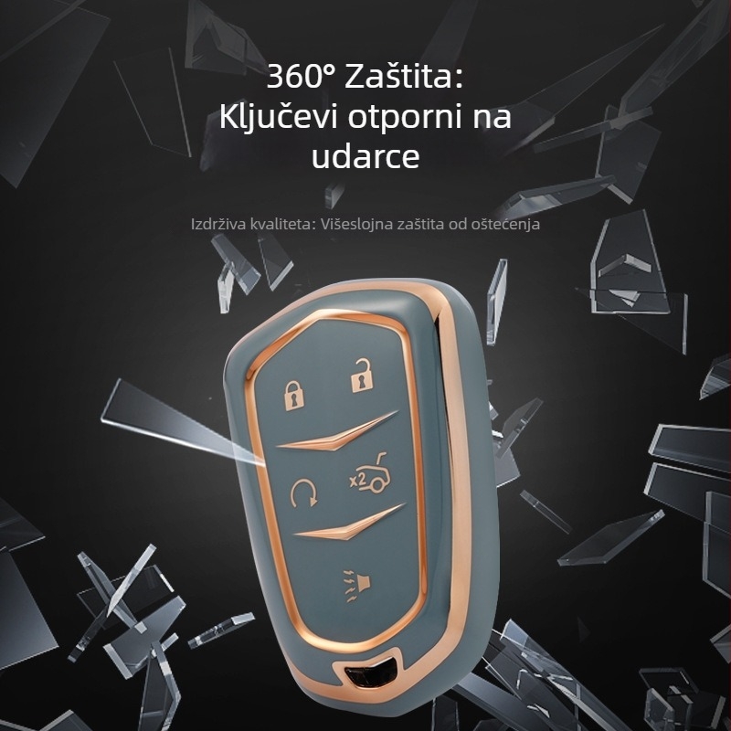 TPU kućište ključa Cadillac za CT5, XT5, CT4, XT4, CT6, XT6, XTS, ATSL – jednostavan stil, vakuumski premaz