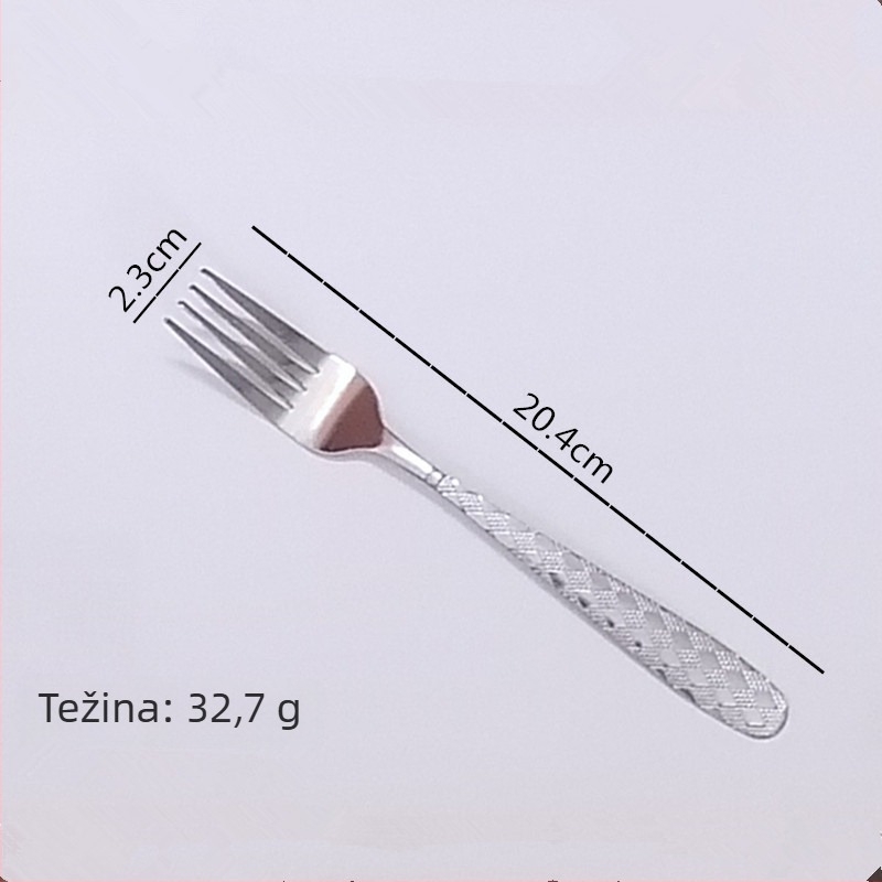 Set pribora za jelo od nerđajućeg čelika 410: nož, vilica i žlica, čajna žlica, četiri dijela, ogledni sjaj, moderan stil