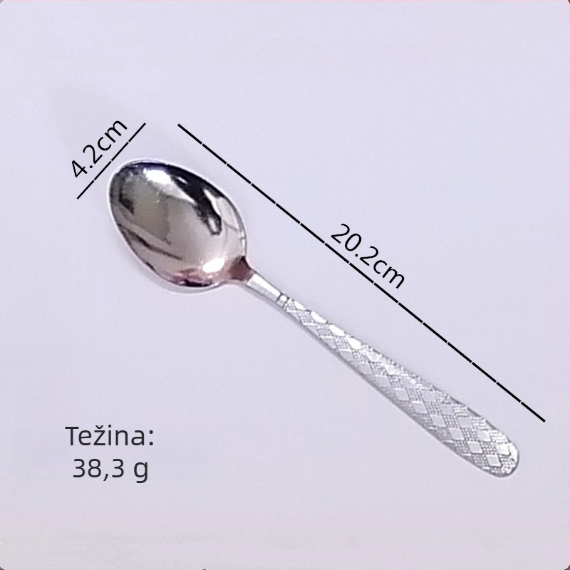 Set pribora za jelo od nerđajućeg čelika 410: nož, vilica i žlica, čajna žlica, četiri dijela, ogledni sjaj, moderan stil