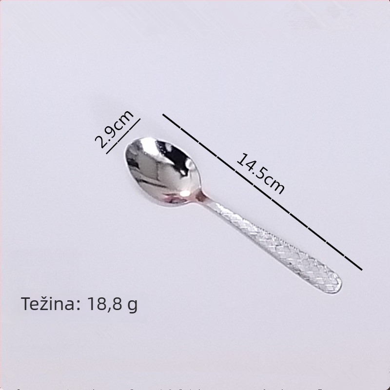 Set pribora za jelo od nerđajućeg čelika 410: nož, vilica i žlica, čajna žlica, četiri dijela, ogledni sjaj, moderan stil